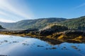 View of Loch Duich near Eilean Donan Castle in Highland, Scotland in Autumn season