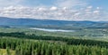 A view of loch morlich and Glenmore Forest Park from a high point Royalty Free Stock Photo