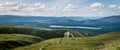 A view of loch morlich and Glenmore Forest Park from a high point Royalty Free Stock Photo