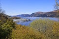 View of Loch Ness in foggy morning haze. Royalty Free Stock Photo