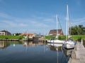 View of lock Zeesluis from Het Zool canal, Workum, Friesland, Netherlands