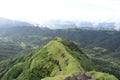 View from Lodwick Point overlooking the undulating green hills of Mahabaleshwar Royalty Free Stock Photo