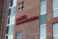 View of the Logo of the Domicil nursing home on the building in Kiel, Germany