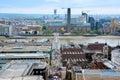 View of London from above. Millennium Bridge from St Paul`s Cathedral. Royalty Free Stock Photo