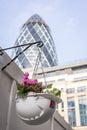 View of London City Sky Scrapers, old and new. Dynamic images combining past and present architectural designs. Royalty Free Stock Photo