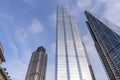 View of London City Sky Scrapers, old and new. Dynamic images combining past and present architectural designs. Royalty Free Stock Photo