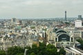 LondonÂ´s Eye - a view north-west across the River Thames to the beautiful Victorian station of Charing Cross. England Royalty Free Stock Photo