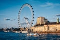 View of London with the river Thames , the Southbank and the London Eye Royalty Free Stock Photo
