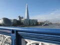 View of London from Tower Bridge, England