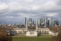 London city skyline seen from the Royal Observatory in Greenwich Royalty Free Stock Photo