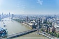 London, England, August 27th, 2019:  view of London with Westminster Bridge, Palace of Westminster and Big Ben being renovated in Royalty Free Stock Photo