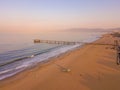 View of the long coastline of the Venice beach during sunrise Royalty Free Stock Photo