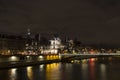 View of long exposed Seine river