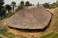 Typical tribal Konyak hut in Nagaland, India