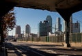 View of Long Island City skyline development from under the Queens Boulevard train tracks. November 2018