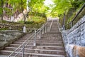 A view of the long stairway at Kiyomizu-dera temple. Kyoto Japan Royalty Free Stock Photo