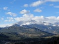 View of Longs Peak in Rocky Mountain National Park on a cloudy d Royalty Free Stock Photo