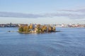 View of the Lonna island and Gulf of Finland in autumn, Helsinki, Finland Royalty Free Stock Photo