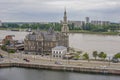 View on Loodswezen building at Tavernierkaai on Eilandje in Antwerp, Belgium Royalty Free Stock Photo