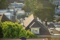 View from a look out point in the high ridges of historic san francisco california districts in the downtown Royalty Free Stock Photo