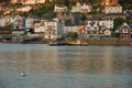 A view looking across The River Dart estuary at sunset.