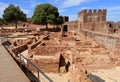 A view looking across the ruins of the palatial houses in the castle of Silves