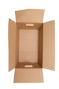 View looking down into a brown cardboard box Royalty Free Stock Photo