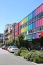 Colorful buildings, Cuba Street, Wellington, NZ