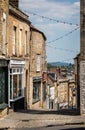 View looking down a deserted Catherine Hill, due to Coronavirus lockdown, in Frome, Somerset, UK