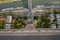 View looking down from the eiffel tower, paris , france Royalty Free Stock Photo