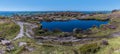 A view looking down over Doxey Pool on the summit of the Roaches escarpment, Staffordshire, UK Royalty Free Stock Photo