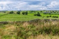 A view looking down from the summit of the Almscliffe crag in Yorkshire, UK