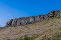 A view looking at the highest part of the Stanage Edge escarpment in the Peak District, UK Royalty Free Stock Photo
