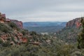 View looking out towards Sedona from Subway Cave in Boynton Canyon Royalty Free Stock Photo