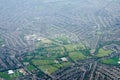 View looking south across New Malden, Morden and Motspur Park, London