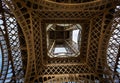 View Looking straight up from the base of the Eiffel Tower in Paris