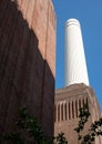 Chimney at Battersea Power Station, renovated interwar building, now a mixed use retail and residential scheme.