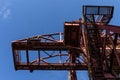 View looking up through industrial structures with stairs and walkways Royalty Free Stock Photo