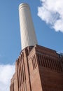 Chimney at Battersea Power Station, renovated interwar building, now a mixed use retail and residential scheme.