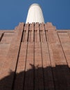 Chimney at Battersea Power Station, renovated interwar building, now a mixed use retail and residential scheme.