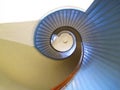 View Looking Up the Spiral Staircase of Lighthouse Home at Cabrillo National Monument Royalty Free Stock Photo