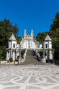View looking up the stairs leading to the Bom Jesus Monastery in Braga, Portugal. Royalty Free Stock Photo