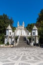 View looking up the stairs leading to the Bom Jesus Monastery in Braga, Portugal Royalty Free Stock Photo