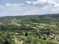 View from the lookout point on the old town of Pican - Istria, Croatia / Pogled sa vidikovca na starom gradu PiÃâ¡an - Istra, Hrvat Royalty Free Stock Photo