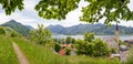 View from lookout point to schliersee lake and village