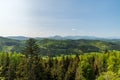 View from lookout tower on Talapkova hora hill above Vychylovka in Slovakia Royalty Free Stock Photo