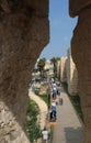 View through the loophole of the Jaffa Gate of the Old City Royalty Free Stock Photo