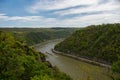 The view from the Loreley rock into the Rhine valley Royalty Free Stock Photo