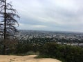 View of the Los Angeles skyline from Griffith Observatory, in Griffith Park, Los Angeles, California Royalty Free Stock Photo