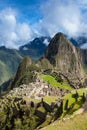 View of the lost city of Machu Picchu, Peru. Royalty Free Stock Photo